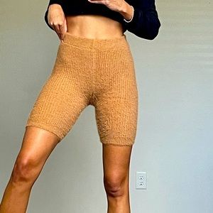 Super soft fuzzy tan bicycle shorts